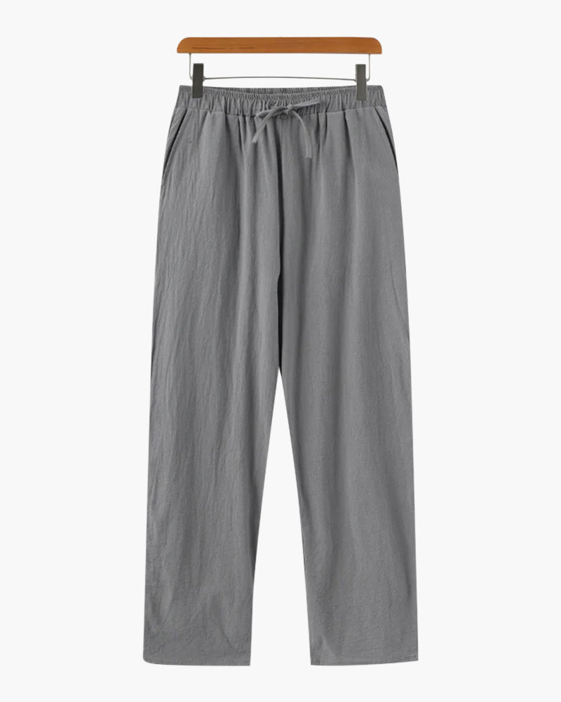Pantaloni Uomo in Lino Vestibilità Rilassata Comfort Estivo