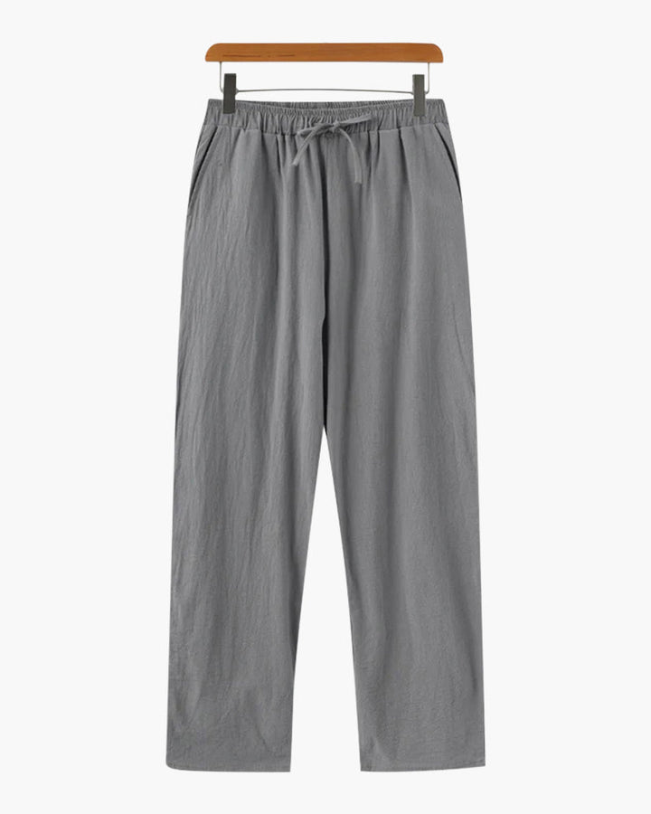 Pantaloni Uomo in Lino Vestibilità Rilassata Comfort Estivo
