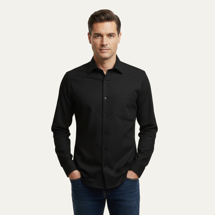 Camicia Uomo Formale Tessuto Lucido Slim Fit