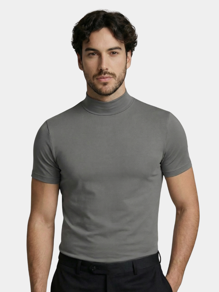Maglietta Uomo Casual Collo Alto Slim Fit