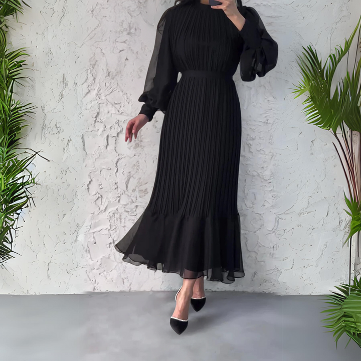 Abito da Sera Donna Elegante a Pieghe Vestibilità Classica