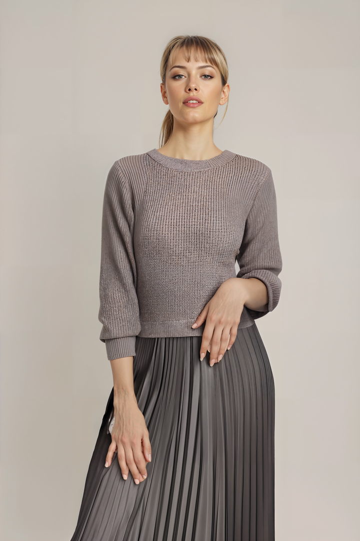 Completo Donna Maglione in Maglia e Gonna Plissé in Raso Elegante - Vesarelli