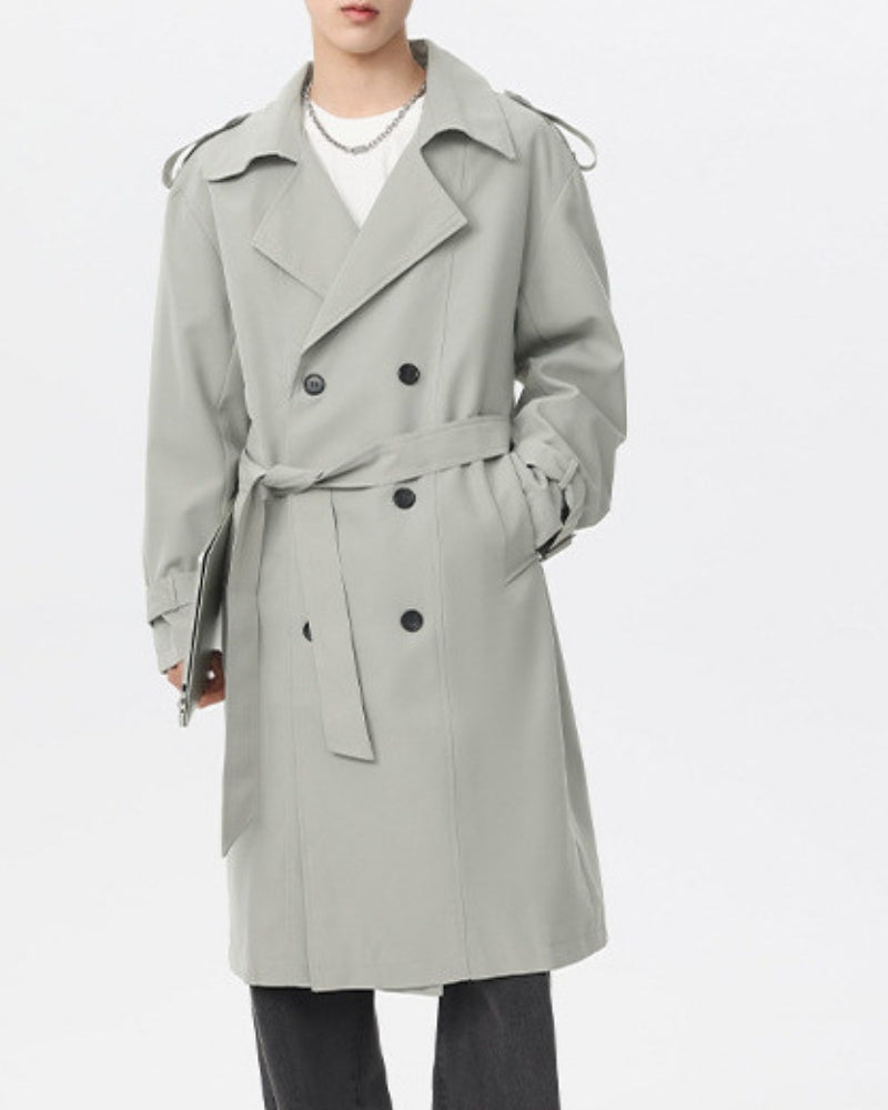 Cappotto Trench Uomo Doppiopetto Classico Vestibilità Regolare