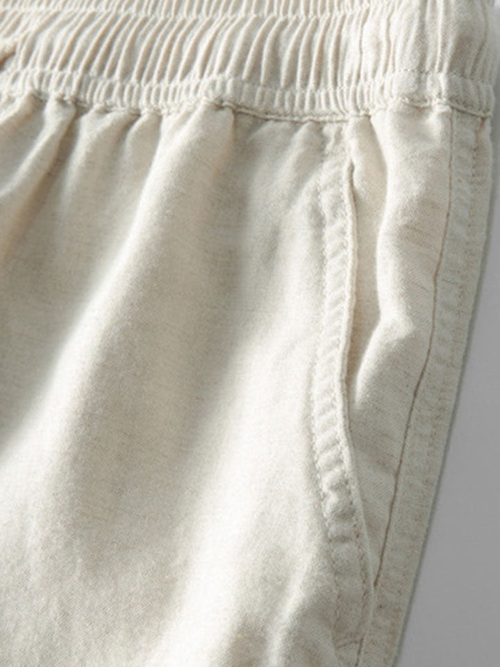 Completo Uomo Lino Camicia e Pantaloni Casual Estivo Leggero