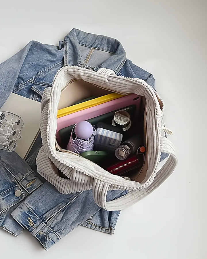 Borsa a Spalla Donna a Coste Capiente Elegante