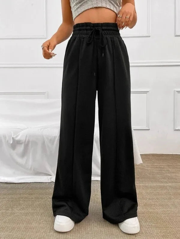 Pantaloni Donna Leggeri Vita Alta Vestibilità Comoda Ampia