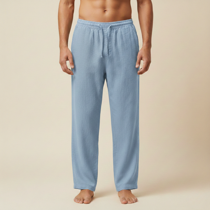 Pantaloni Uomo in Lino Leggeri e Traspiranti Slim Fit