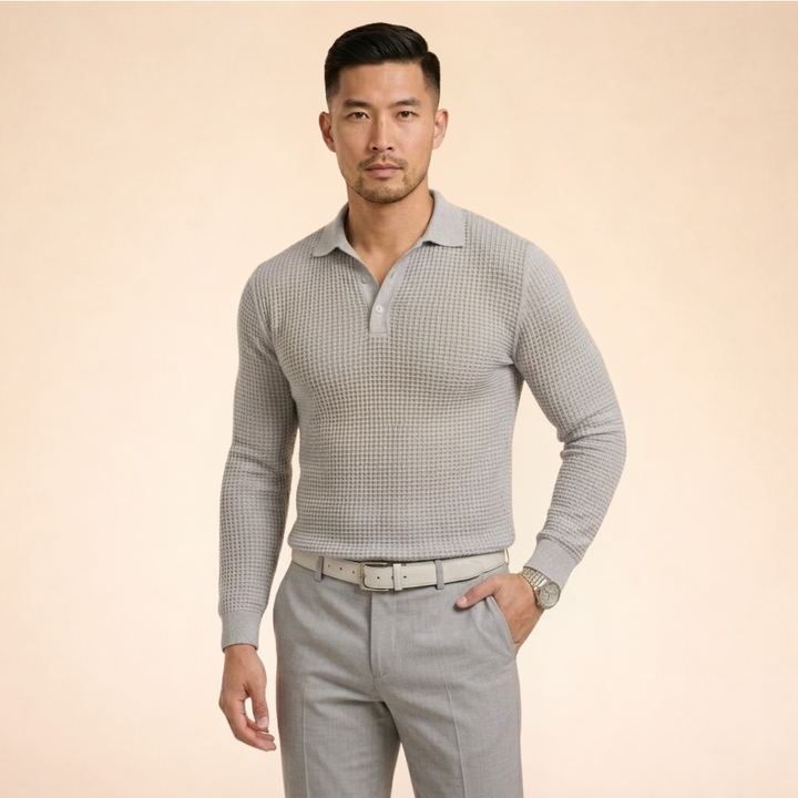 Polo Uomo Maniche Lunghe Stile Elegante