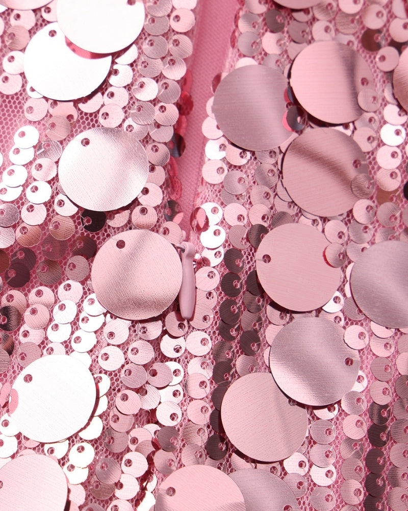 Abito Mini Donna in Paillettes Linea Slip Elegante
