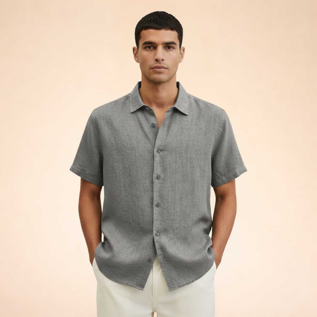 Camicia Uomo Estiva in Lino Vestibilità Moderna