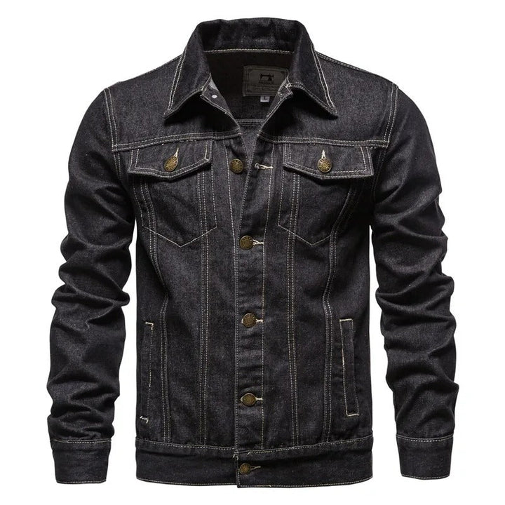 Giacca Uomo Denim Casual Vestibilità Comoda