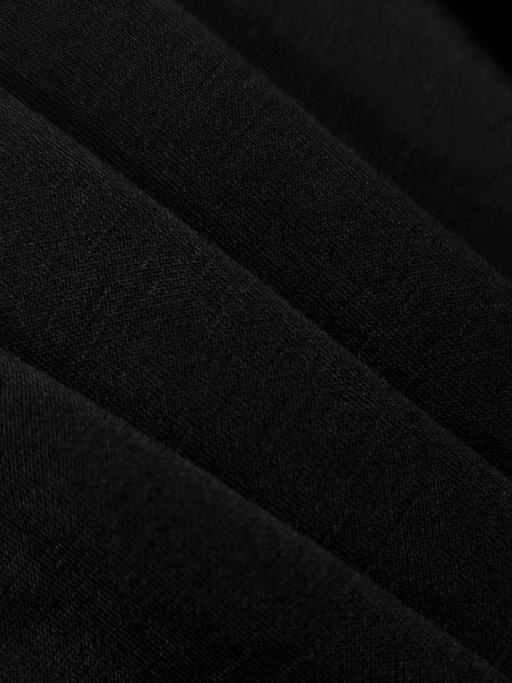 Abito Maxi Donna Maniche a Sbuffo Collo Alto Bottoni