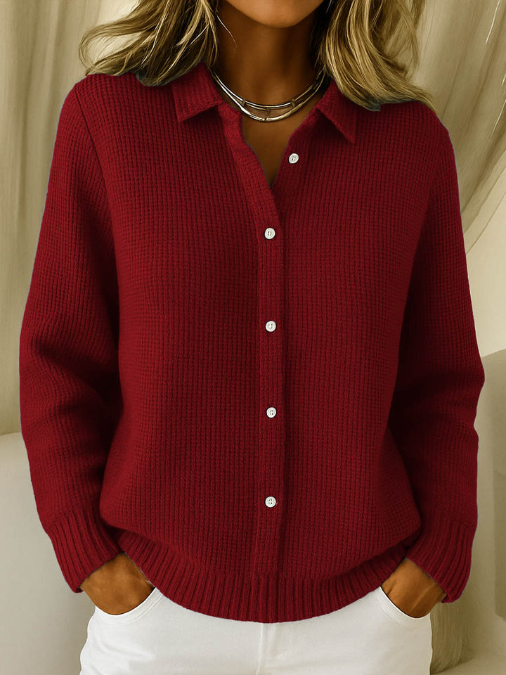 Cardigan Donna in Maglia Morbida Bottoni Maniche Lunghe