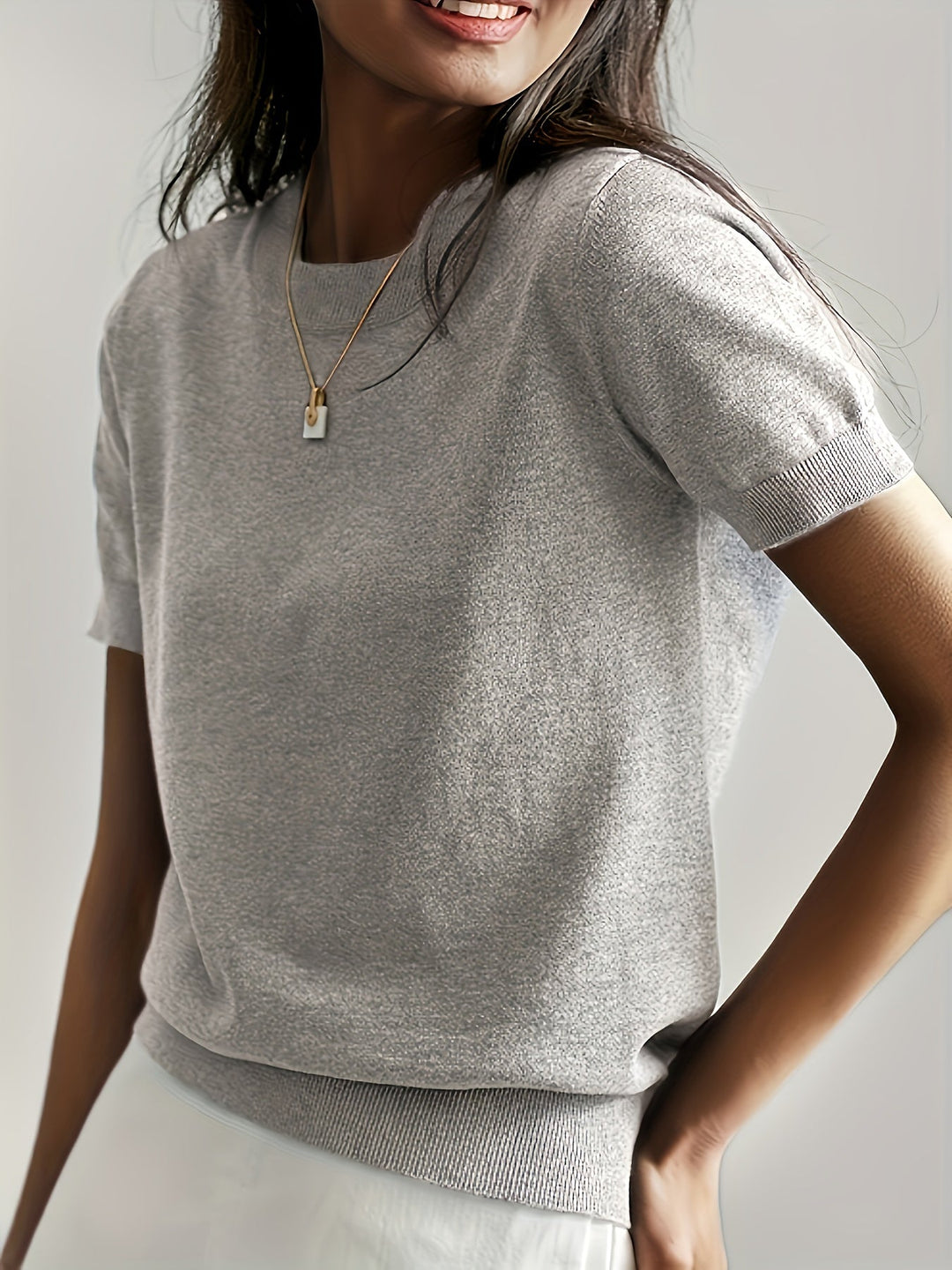 Maglione Donna Leggero Manica Corta Casual Confortevole - Vesarelli