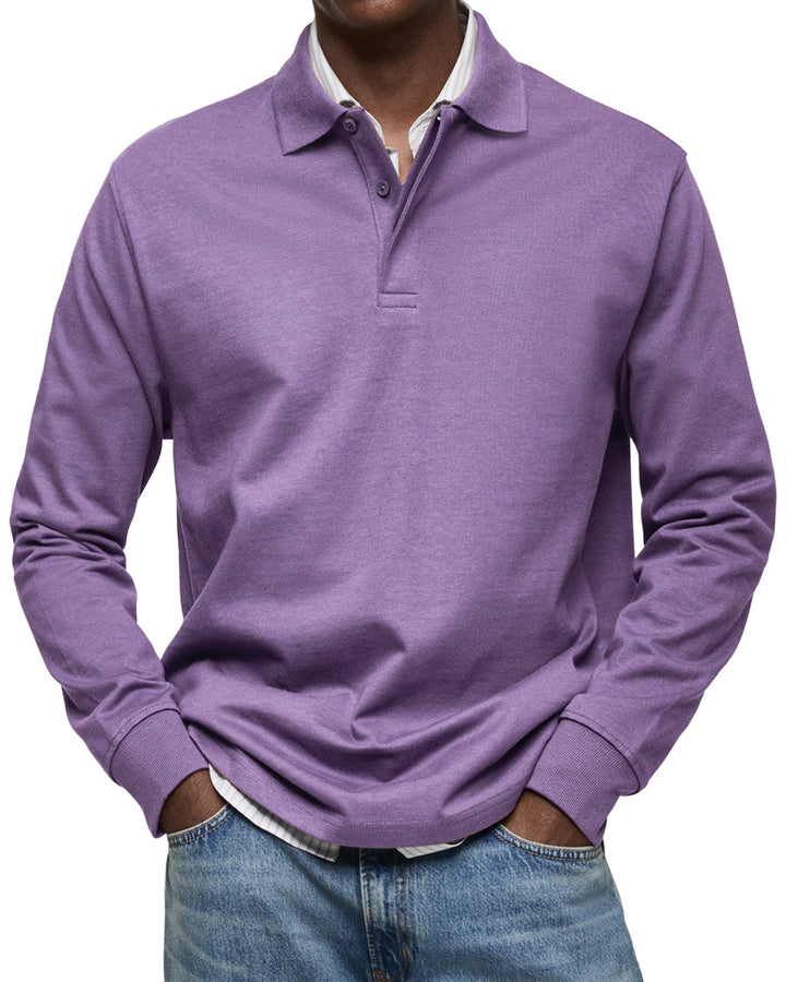 Polo Uomo Maniche Lunghe Stile Casual