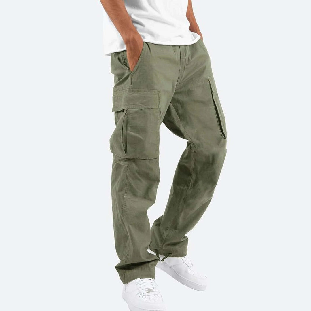 Pantaloni Cargo Uomo Misto Cotone Gamba Larga Vestibilità Rilassata - Vesarelli