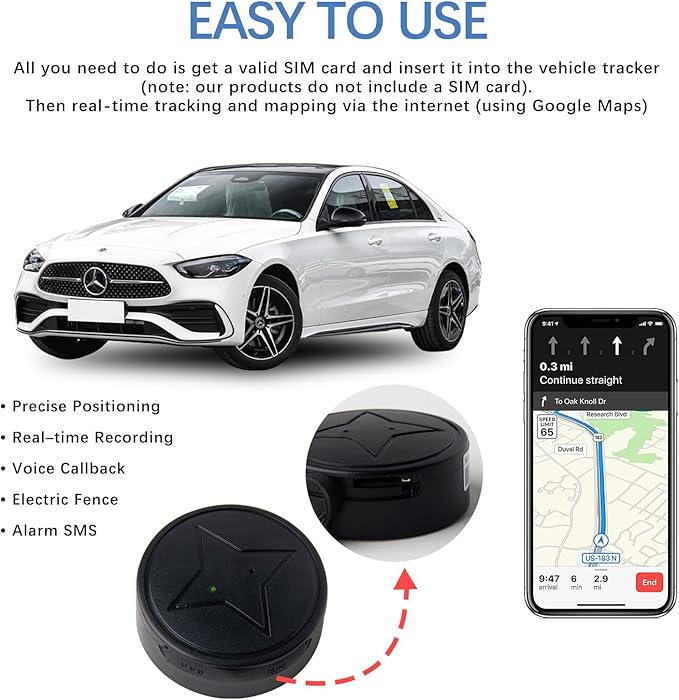 Localizzatore GPS Compatto Magnetico Tracciamento in Tempo Reale