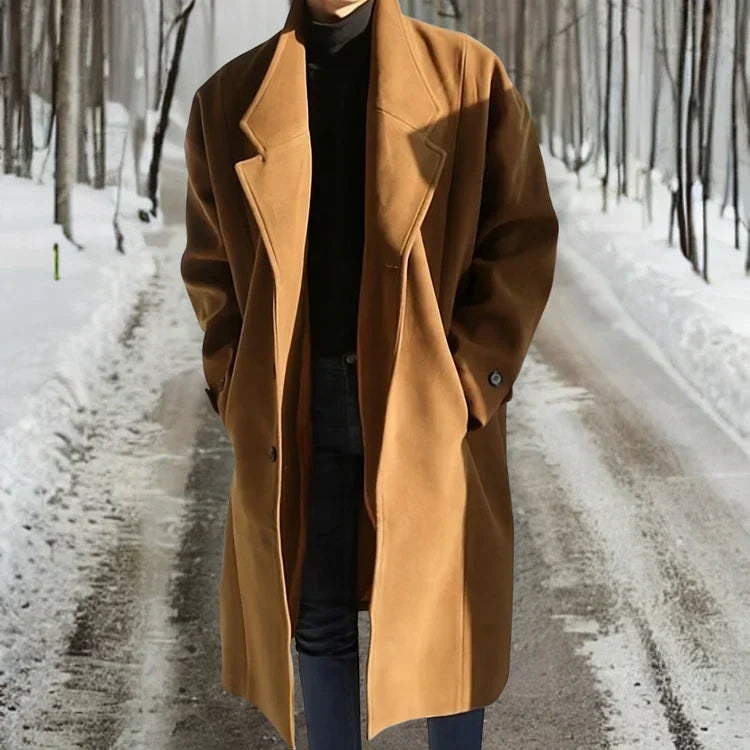 Cappotto Lungo Uomo in Lana Resistente e Confortevole