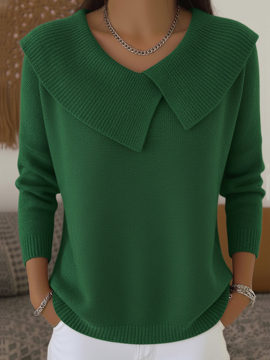 Maglione Donna Collo a Coste Maniche Lunghe Elegante