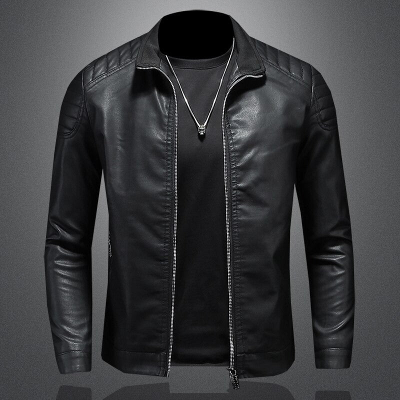 Giacca Biker Uomo Zip Frontale Stile Classico