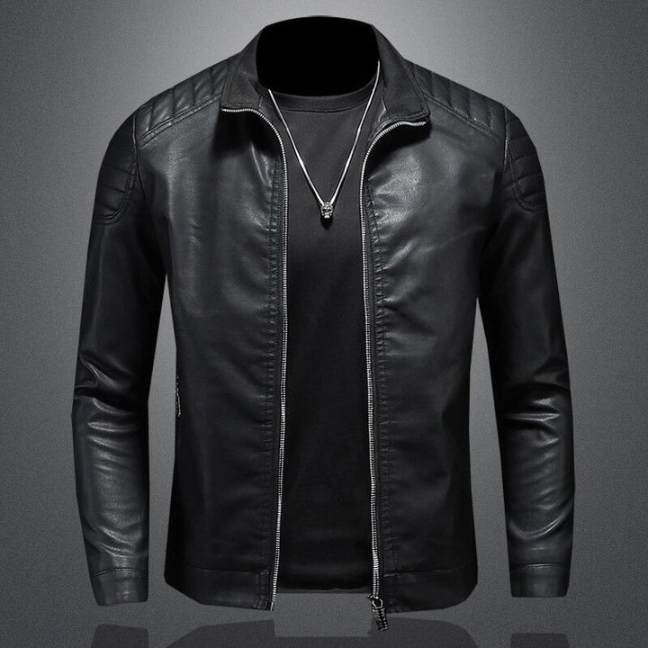 Giacca Biker Uomo Zip Frontale Stile Classico