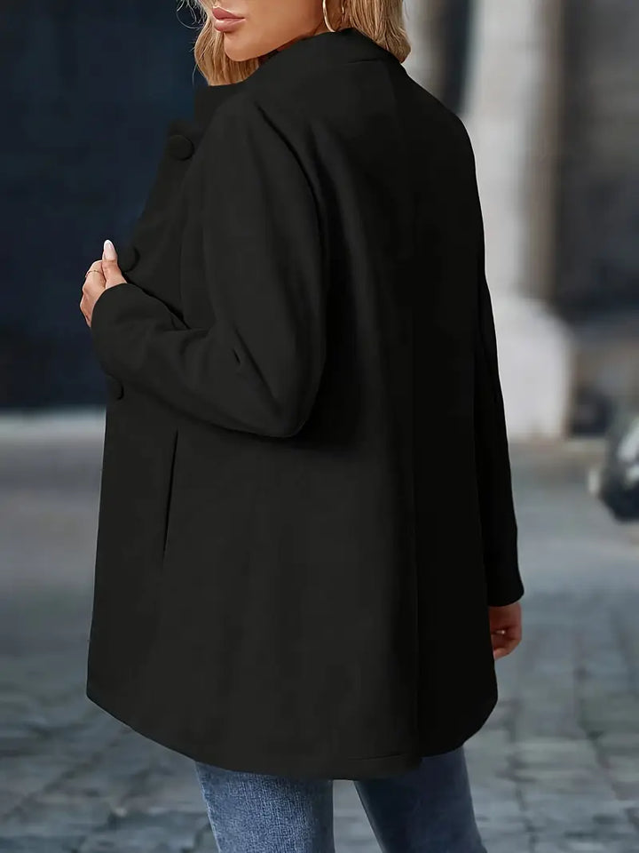 Cappotto Invernale Donna Media Lunghezza Collo Alto Bottoni