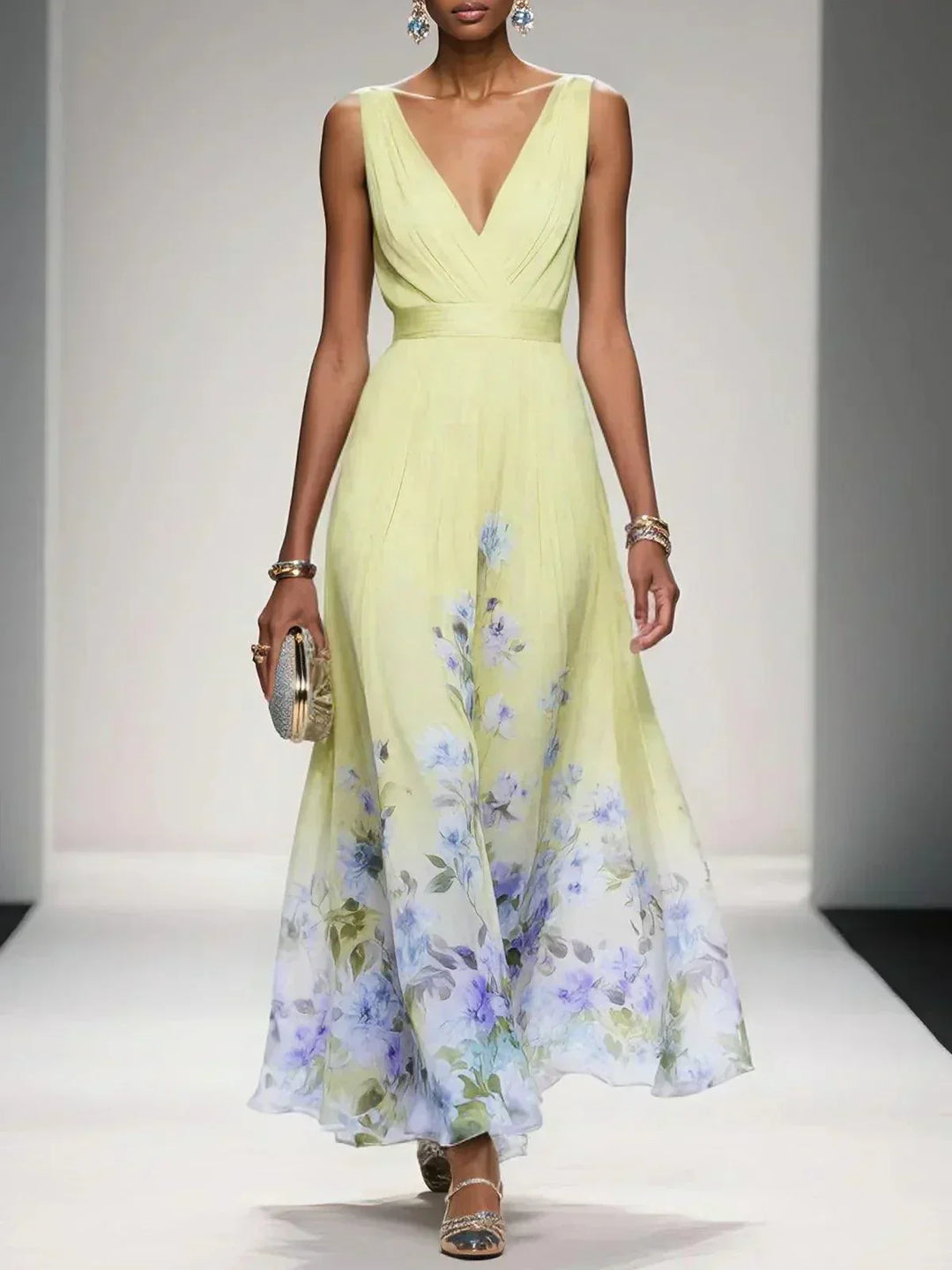 Abito Sposa Stampa Floreale Linea Romantica Dettaglio Botanico