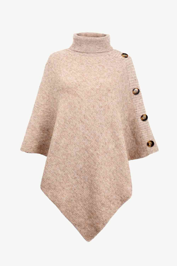 Maglione Poncho Donna in Maglia Collo Alto Elegante