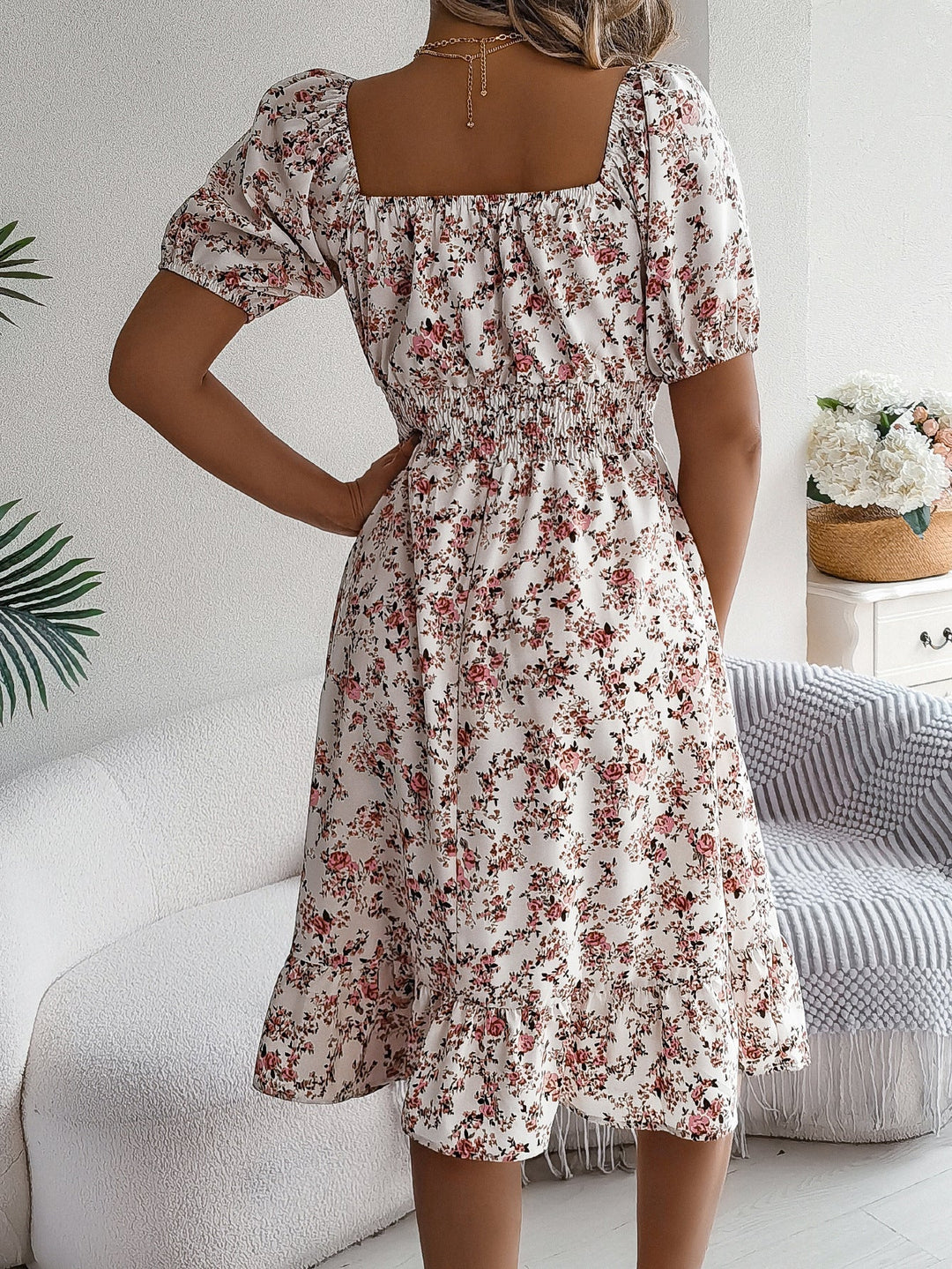 Abito Midi Donna Estivo Floreale Casual Elegante