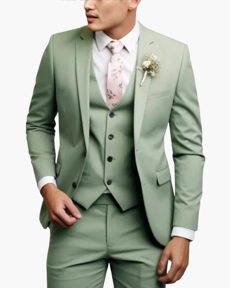 Completo Uomo Tre Pezzi Slim Fit Elegante Cerimonia