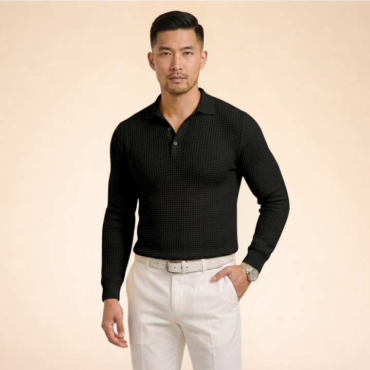Polo Uomo Maniche Lunghe Stile Elegante