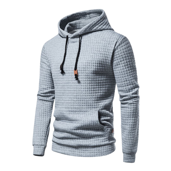 Felpa Uomo Waffle con Cappuccio Vestibilità Comfort