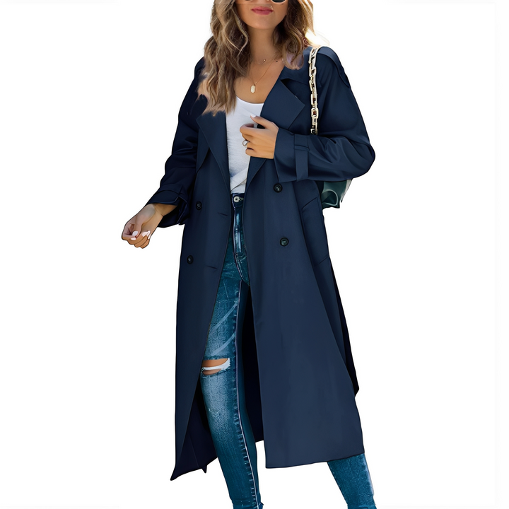 Cappotto Lungo Donna Doppiopetto Antivento Classico