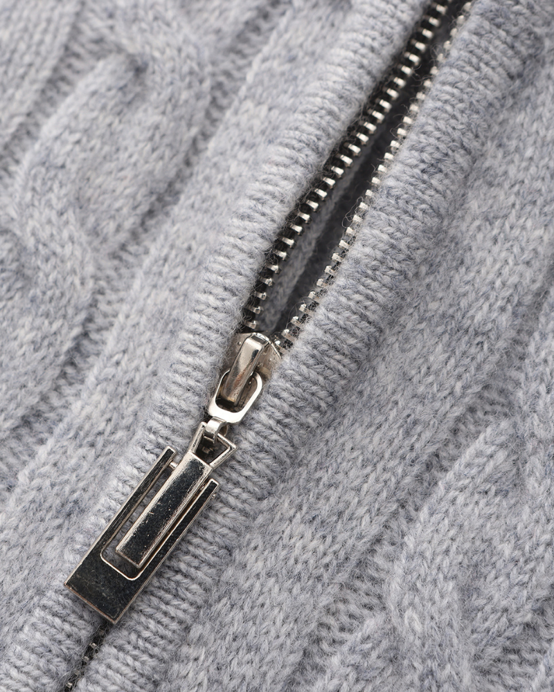 Maglione Uomo in Cashmere Mezza Zip Vestibilità Comfort