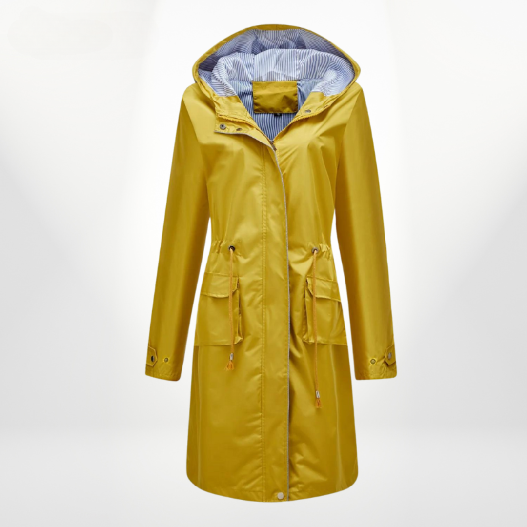 Trench Donna Impermeabile con Cappuccio Slim Fit