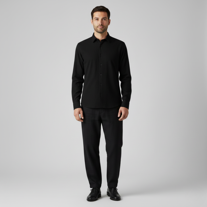 Camicia Uomo Tinta Unita Vestibilità Comoda