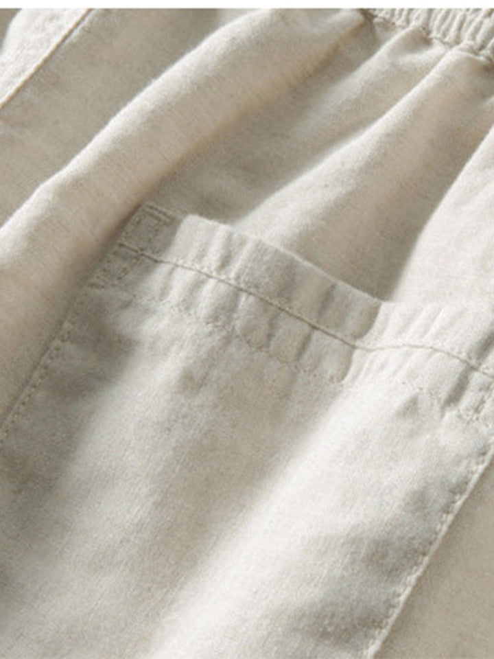 Completo Uomo Lino Camicia e Pantaloni Casual Estivo Leggero