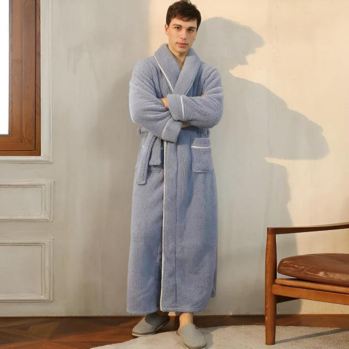Accappatoio Unisex in Pile Sherpa Morbido con Cintura e Tasche