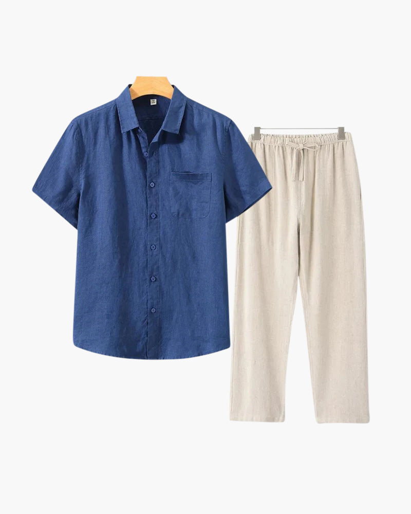 Set Estivo Uomo in Lino Vestibilità Classica