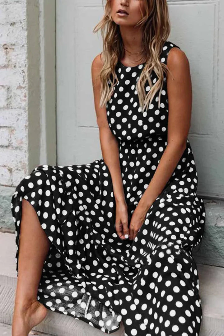 Abito Maxi Donna Stile Vintage Tessuto Leggero Estivo