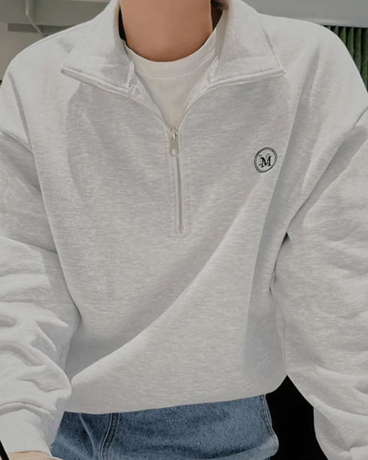 Felpa Uomo con Zip in Cotone Comfort Vestibilità Regolare