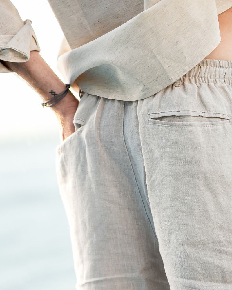 Pantaloni Corti Uomo in Lino Comfort Estivo Essenziale