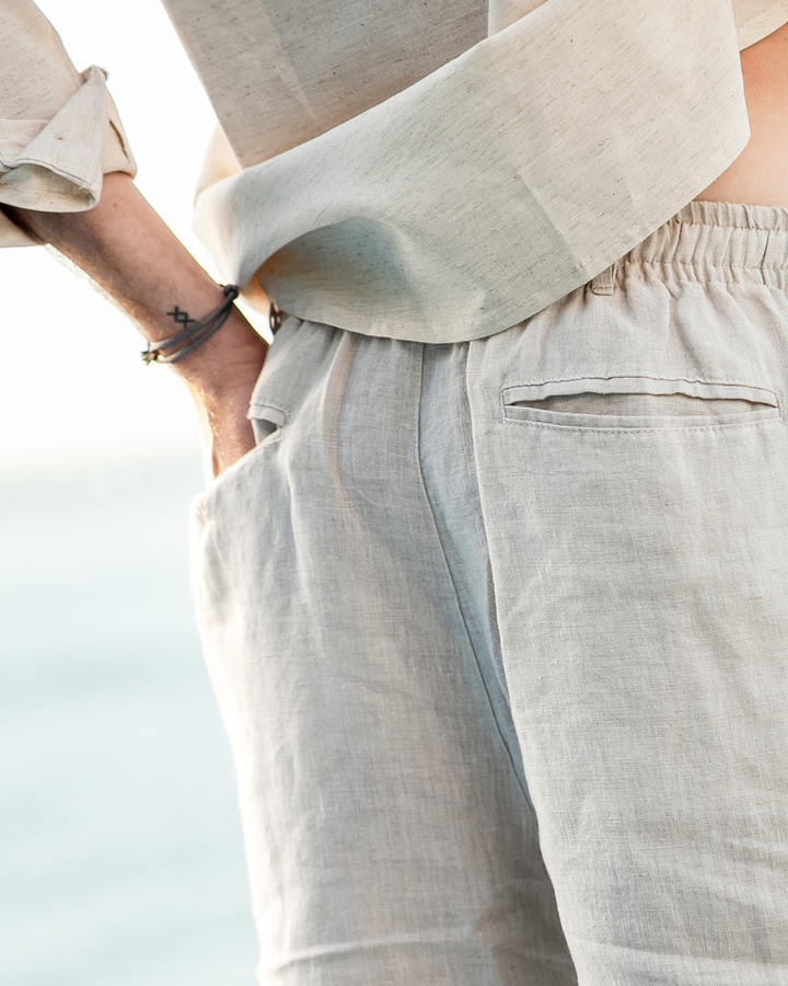 Pantaloni Corti Uomo in Lino Comfort Estivo Essenziale