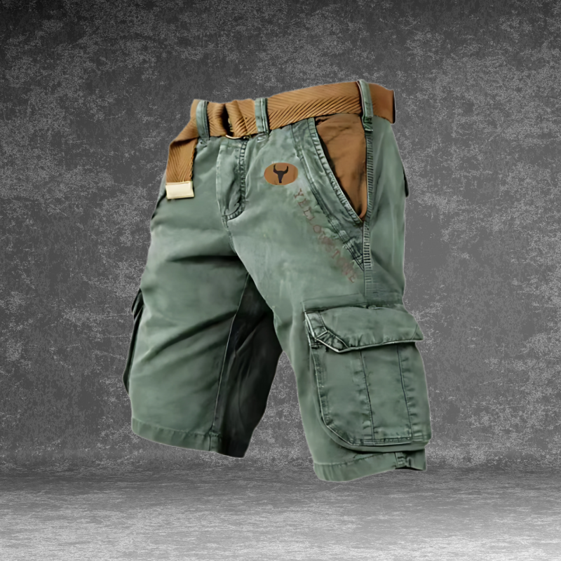 Pantaloncini Cargo Uomo Tessuto Resistente Taglio Classico