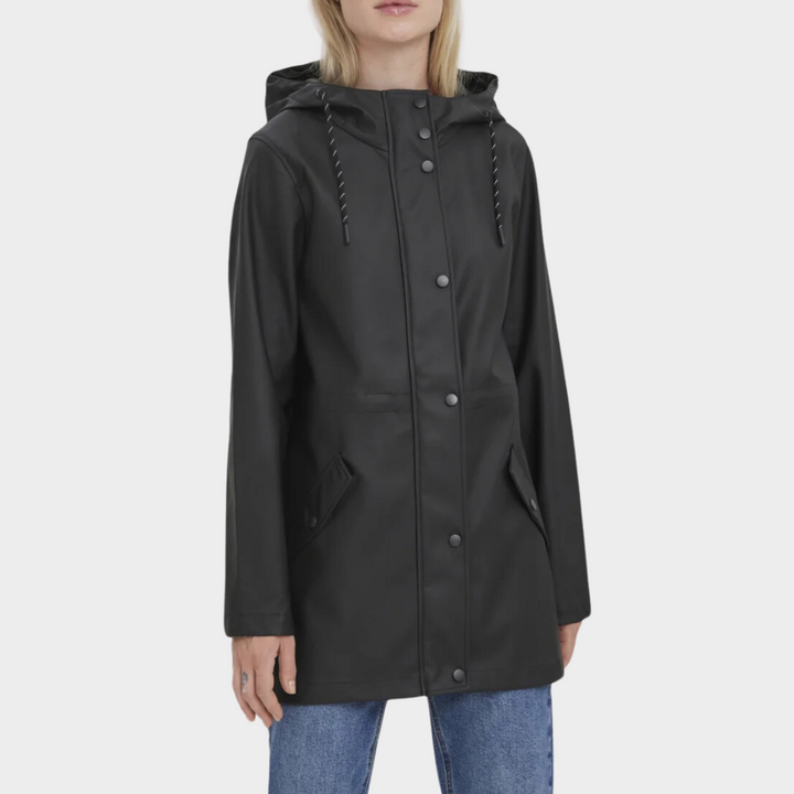 Giacca Impermeabile Donna Elegante Vestibilità Classica