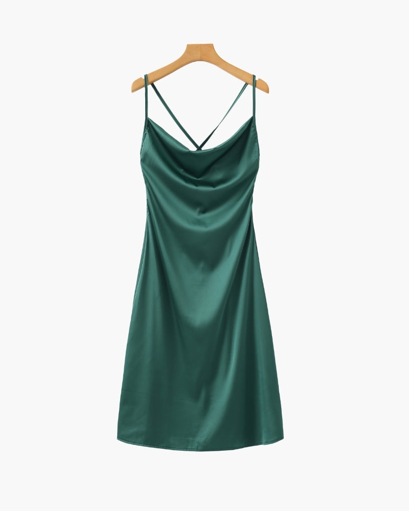 Abito Slip Donna in Satin Vestibilità Fluida
