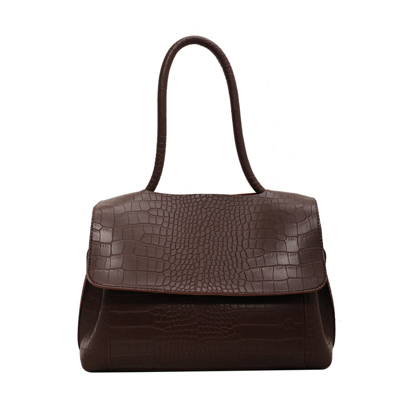 Borsa a Tracolla Donna Grande Capacità Effetto Coccodrillo Chic - Vesarelli