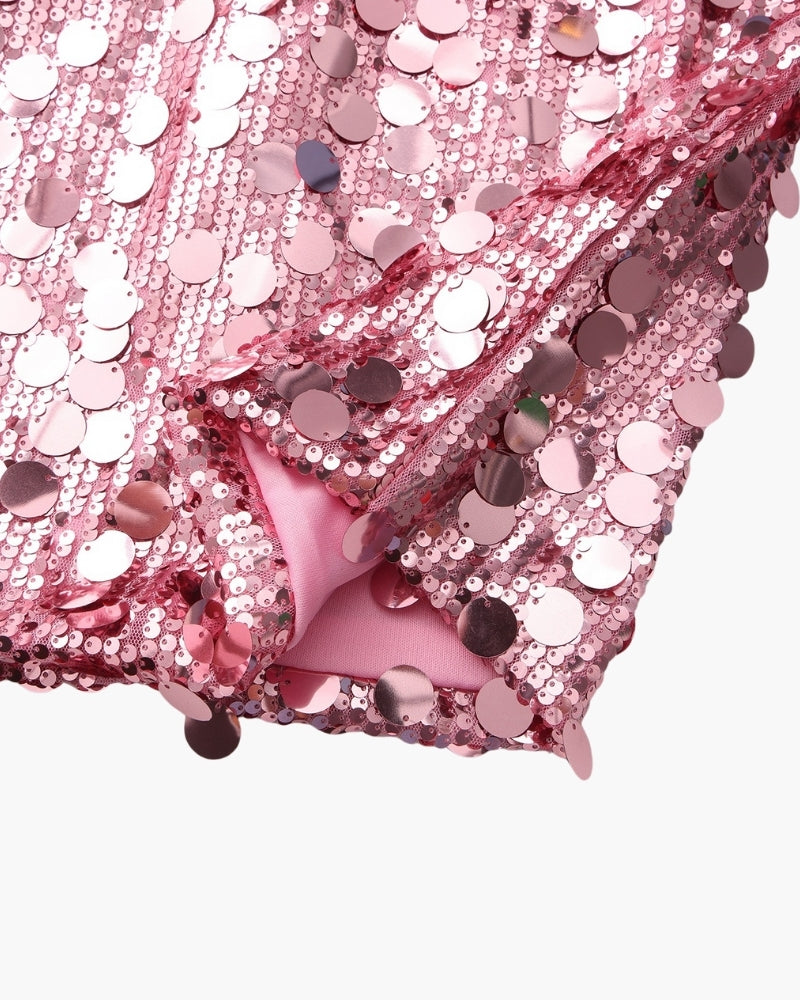 Abito Mini Donna in Paillettes Linea Slip Elegante