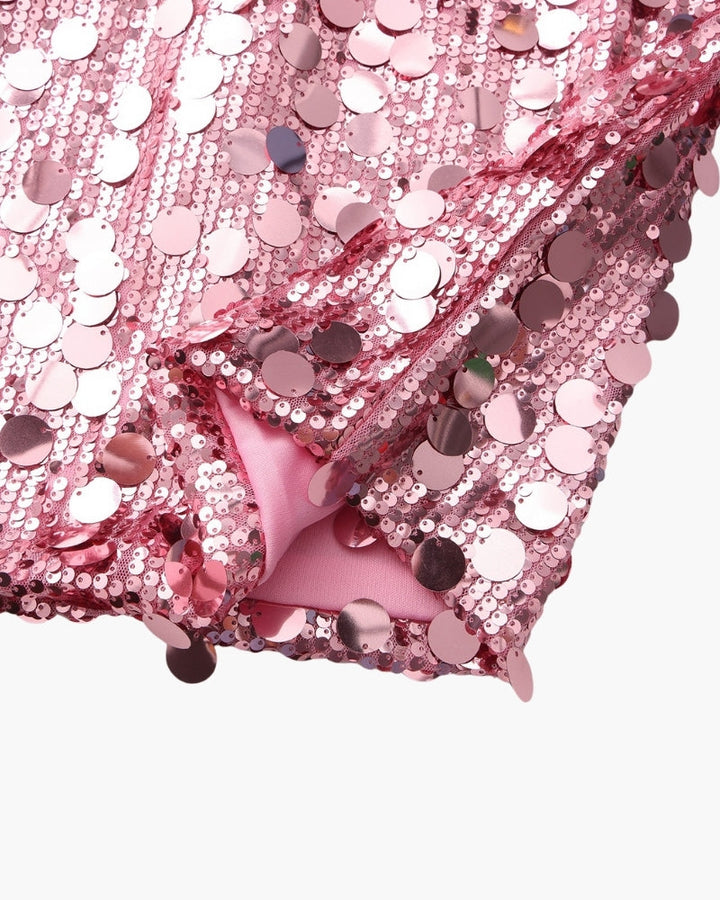 Abito Mini Donna in Paillettes Linea Slip Elegante