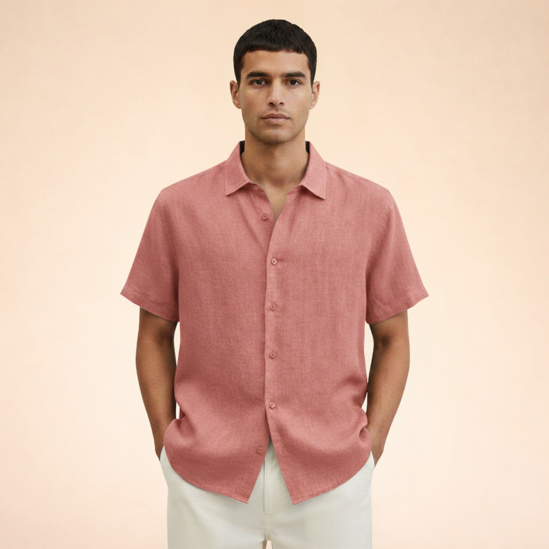 Camicia Uomo Estiva in Lino Vestibilità Moderna
